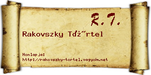 Rakovszky Törtel névjegykártya